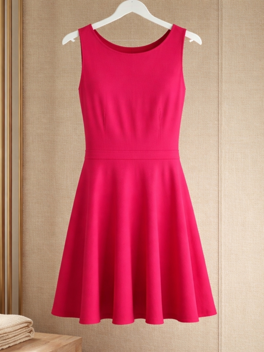 LOFT Fuchsia Sleeveless Fit-and-Flare Mini Dress